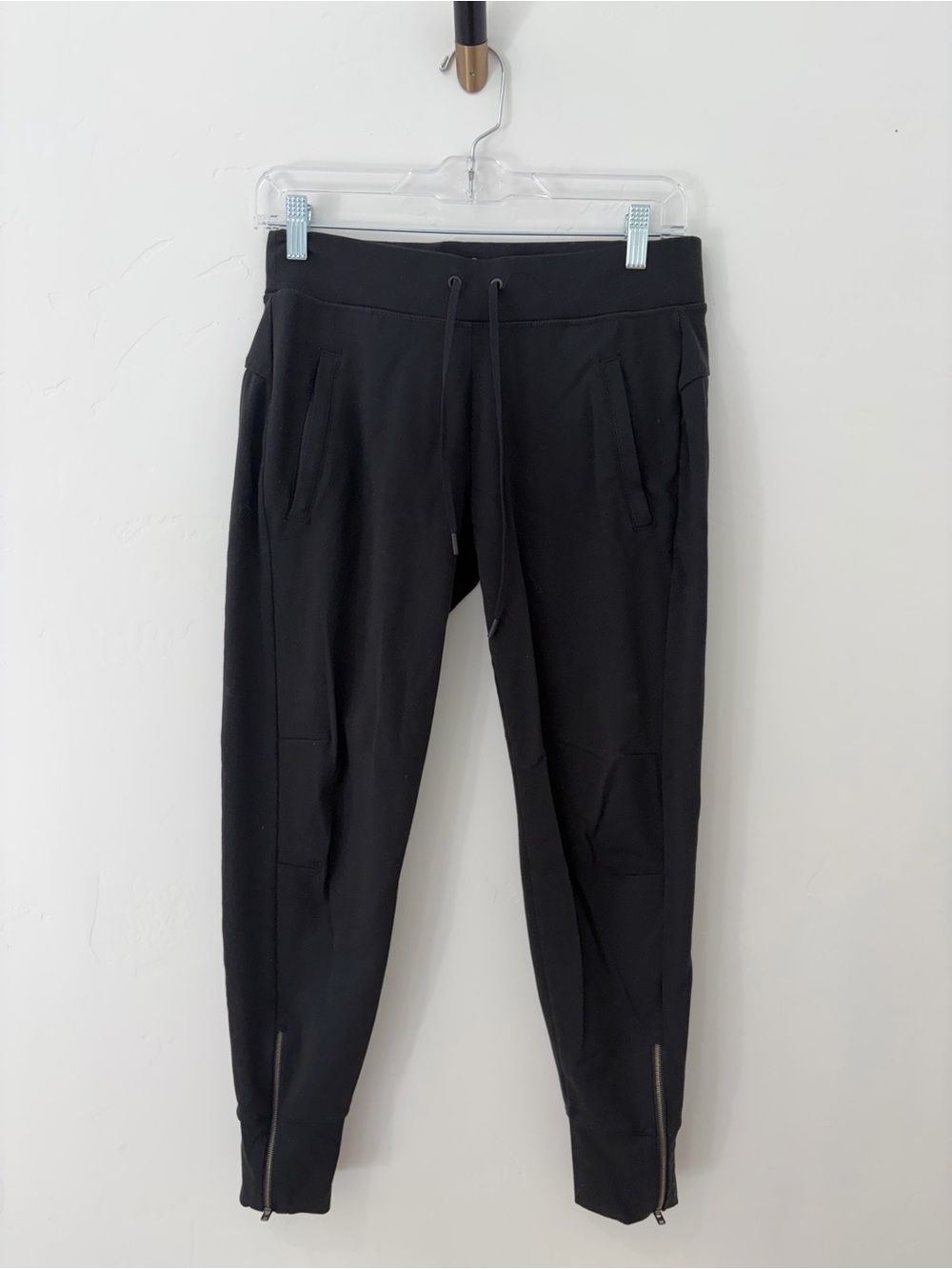 Athleta Black Joggers XSP Petite Zip Ankle Drawstring Athleisure Pants